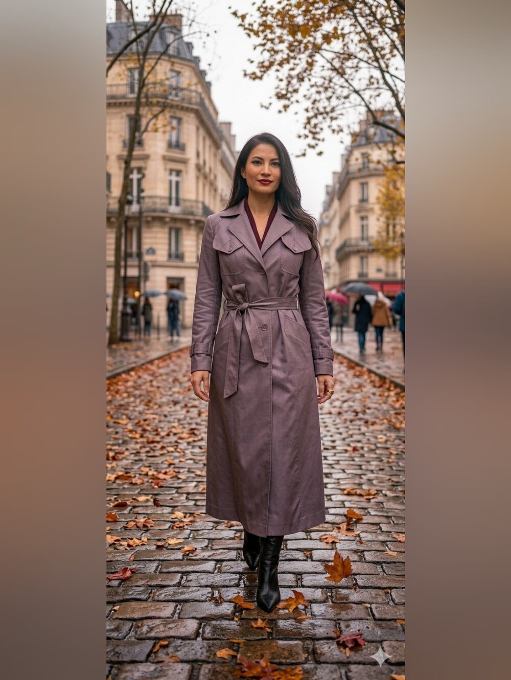 Vintage Military Utility Trench Coat Muted Purple Size 11/12